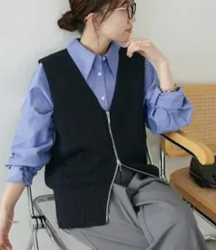 新品【Discoat】ブークレジップ使いベスト　ブラック