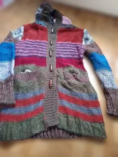 フード付きカーディガン