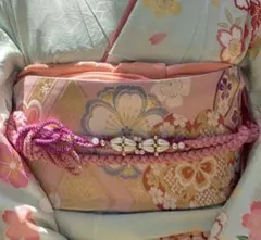 七宝　金糸　梅桜花柄 袋帯単品　ピンク系　美品　ママ振袖