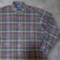 90s Ralph Lauren 長袖シャツ チェック XL ボルドーのサムネイル