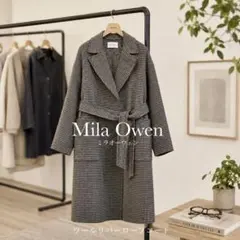 Mila Owenウール混スタンドカラーリバーケープコート グレー - メルカリ