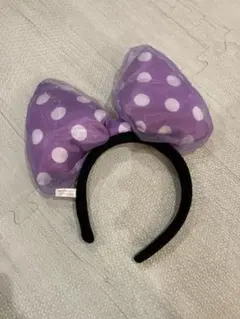 ディズニー　ミニー　紫　リボン カチューシャ