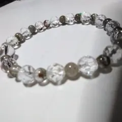 カットが美しい 水晶と グリーンガーデンクォーツ のブレス