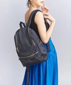 【美品】BEAUTY&YOUTH ソフトスクエアジップ リュック　黒