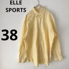 ELLE【38】イエロー ストライプ 長袖シャツ カジュアル　羽織