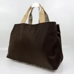 【美品】バーバリー ハンドバッグ ナイロン レザーハンドル ノバチェック 大容量