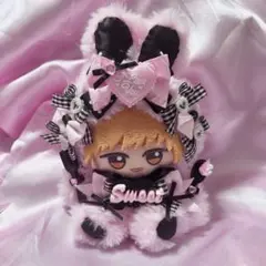 おすわりぬい服 12-15cm 黒×ピンク 猫耳 ナース 量産型 - メルカリ