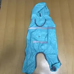 犬用レインコート フード付き 水色