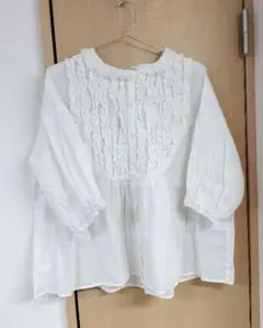 美品⭐️ SONO ソーノ オーナメントジャガードティアードブラウス 白 