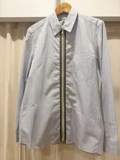 ANDREA POMPILIO ストライプ ジップアップ シャツ