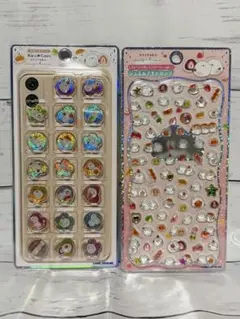 ジュエルプチドロップシール　おはじきシール　だいふくエナガ　シマエナガ　キラコロ