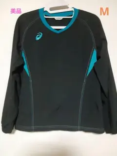 asics ブラック/ターコイズ 長袖 ウォームアップウェア