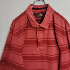 k*a様 ザノースフェイス 長袖シャツ ポロシャツ ラガーシャツ レッド メンズ