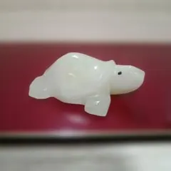 天然石 亀 置物 ホワイトのサムネイル