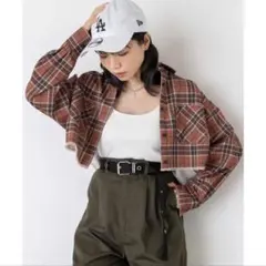 WEGO ダメージショートシャツ 茶のサムネイル