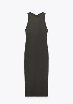 【新品未使用】ZARA ホルダーネック　ノースリーブ ロングワンピース　M
