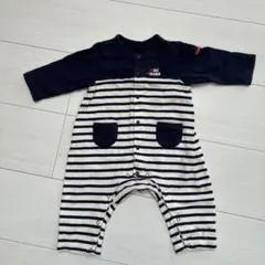 MIKI HOUSE ロンパース カバーオール ボーダー 70cm