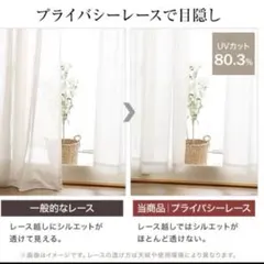 レースカーテン プライバシーレース 100×200 2枚組 LOWYAのサムネイル