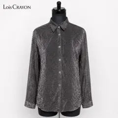 J*O様 Lois CRAYON シアーシャツ ラメ糸 花柄 ジャガード グレーのサムネイル