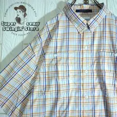 人気 コロンビア アウトドア 半袖シャツ 2XL ホワイト チェック 速乾 古着