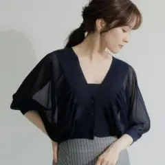 LADYMADE　ボリュームスリーブ シアー ニット ボレロ レディメイドのサムネイル