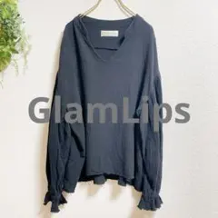 GlamLips グラムリップス　Vネック　プルオーバー　ダブルガーゼ　ブラウス