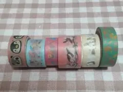 マスキングテープ 動物柄 / 6種 / ※使用あり