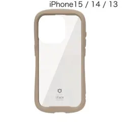 iFace アイフェイス 強化ガラスクリアケース アイフォンカバー ベージュ