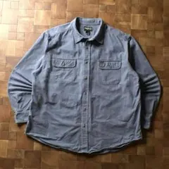 00s　Guide Series　シャモアクロスシャツ　無地 くすみブルー　XL
