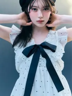 ミシェルマカロン ドットフリルティアードワンピース FREESIZE | Mercari