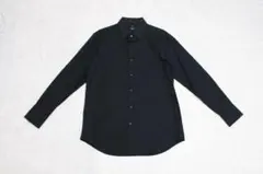 【美品】メンズL 黒　スーパーノンアイロンスリムシャツ/レギュラー襟