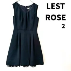 L'EST ROSE ノースリーブワンピース ブラック フレア サイズ2