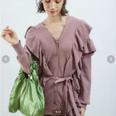 SNIDEL フリルニットカーディガン