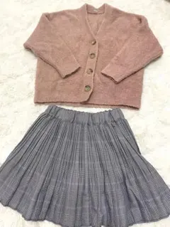 カーディガン、スカートセット