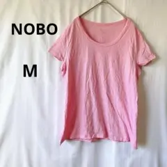 美品✨NOBO ピンク クルーネック Tシャツ 【M】　シンプル　可愛い