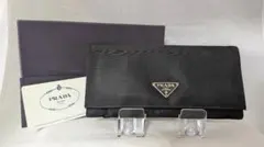 プラダ PRADA 長財布 テスート ナイロン レザー ブラック ゴールド金具
