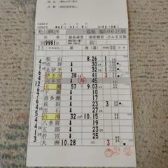 智頭急行　スーパーはくと　運転士時刻表　スタフ 智頭急行 スーパーはくと 運転士時刻表 スタフ - メルカリ