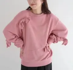 新品タグ付き　SUGAR SPOON リボン付きスウェット　トップス　ピンク