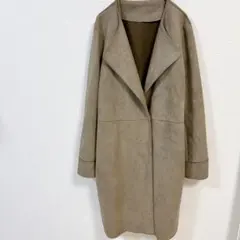 美品 早い者勝ち✨【M】ベージュ スエード風 ロングコート コート ブラウン