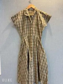 Elanfrere チェック柄 シャツワンピース 半袖