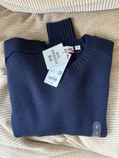 新品未使用 ユニクロ アニヤ カシミヤクルーネックセーター ネイビー S