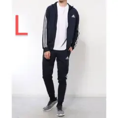 アディダス メンズ ジャージ 上下セット 3ストライプス ネイビー L