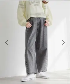 グローバルワーク　バレルレッグ　デニム