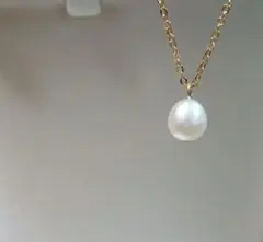 1402 魅力を引き出す✨ 一粒 淡水パールネックレス ハンドメイド
