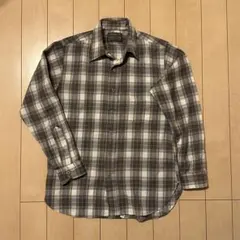 ジバンシィ チェック 長袖 シャツ ロングポイントカラー L 黄青白 綿混 