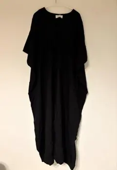 A.E.R. アダムエロペ　オーバーサイズ　ブラックロングワンピース　リネン