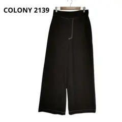 COLONY 2139✳️ワイド ハイウエスト コットンパンツ【M】ブラック
