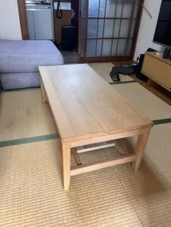 木製ローテーブル　収納付き