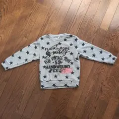 星柄グレー裏起毛長袖カットソー120cm☆