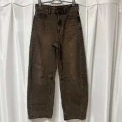 バレルレッグジーンズ　ブラウン　Sサイズ